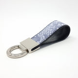 TADO VITO Gold/Silver Leather Blue Snake Coated Cotton Keyring
