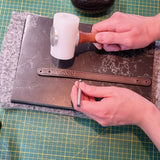 TADO VITO Unisex Leather Hand Carved Bracelet Reptile 3D Embossed Brown