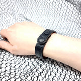 TADO VITO Unisex Leather Bracelet Reptile 3D Embossed Leather Black With Brown