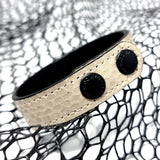 TADO VITO Unisex Leather Bracelet Reptile Snake White & Black