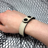 TADO VITO Unisex Leather Bracelet Reptile Snake White & Black