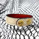 TADO VITO Unisex Leather Bracelet Reptile Snake White & Brown