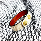 TADO VITO Unisex Leather Bracelet Reptile Snake White & Brown