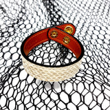 TADO VITO Unisex Leather Bracelet Reptile Snake White & Brown