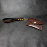 Dark Brown Leather Card Wallet Case Holder Unisex