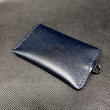 Dark Blue Leather Card Wallet Case Holder Unisex