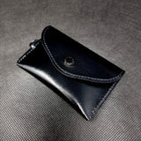 Shiny Black Leather Card Wallet Case Holder Unisex