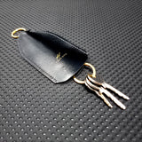 Black Leather Bell Shape Key Holder Key Ring