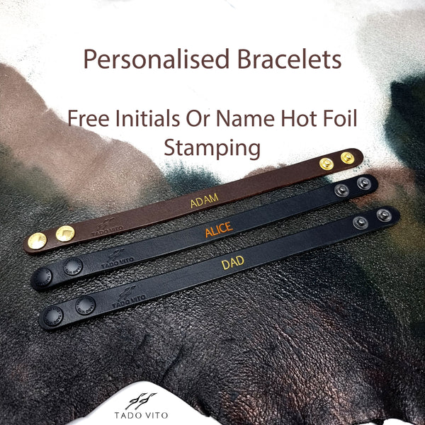 Personalised Leather Bracelet Unisex Personalised gift