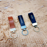 Personalised Leather Keyring T-shape Key Fob With Split Key Ring Personalized gift