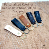 Personalised Leather Keyring With Split Ring Personalised gift (25mm wide)