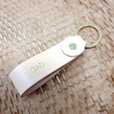 Personalised Leather Keyring With Split Ring Personalised gift (25mm wide)