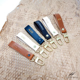 Personalised Leather Keyring With Snap Hook Clip Personalized gift