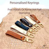 Personalised Leather Keyring With Snap Hook Clip Personalized gift