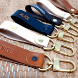 Personalised Leather Keyring With Snap Hook Clip Personalized gift