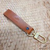 Personalised Leather Keyring With Snap Hook Clip Personalized gift