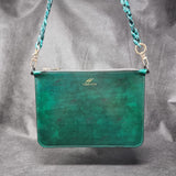 TADO VITO VERDE Leather Clutch With Detachable Chain