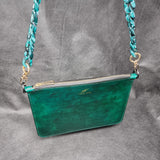 TADO VITO VERDE Leather Clutch With Detachable Chain