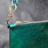 TADO VITO VERDE Leather Clutch With Detachable Chain