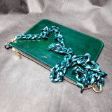 TADO VITO VERDE Leather Clutch With Detachable Chain