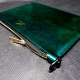 TADO VITO VERDE Leather Clutch With Detachable Chain