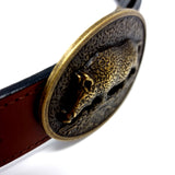 Brown Leather Belt Wild Hog