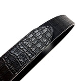 Black Crocodile Embossed Wild Hog Belt