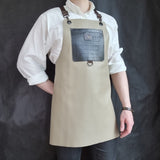 Brown Grey Leather Apron