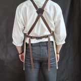 Brown Grey Leather Apron