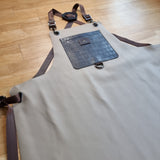 Brown Grey Leather Apron