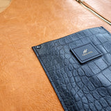 Brown Leather Vest With Crocodile Pockets