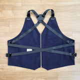 Black Crocodile Embossed Leather Vest