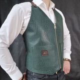 Green Lamb Leather Vest