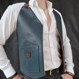 Dark Teal Lamb Leather Vest