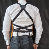 Brown Leather Vest With Crocodile Pockets