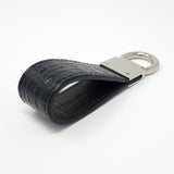 TADO VITO Leather Silver Keyring With Embossed Crocodile Effect