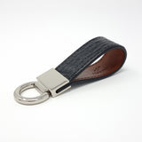TADO VITO Leather Silver Keyring With Embossed Crocodile Effect