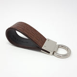 TADO VITO Leather Silver Keyring With Brown Embossed Crocodile Effect