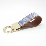 TADO VITO Gold/Silver Leather Blue Snake Coated Cotton Keyring