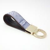 TADO VITO Gold/Silver Leather Blue Snake Coated Cotton Keyring