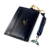 TADO VITO Leather Card Wallet Case Holder Black/Navy