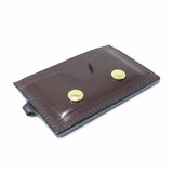 TADO VITO Dark Brown Leather Card Wallet Case Holder With Split Ring Attachment