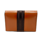 TADO VITO Foldable Leather Card Wallet Case Holder Brown