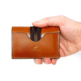 TADO VITO Foldable Leather Card Wallet Case Holder Brown