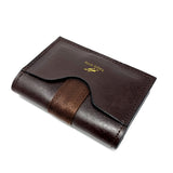 TADO VITO Foldable Leather Card Wallet Case Holder Dark Brown