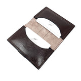TADO VITO Foldable Leather Card Wallet Case Holder Dark Brown