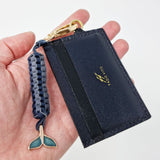 TADO VITO Leather Card Wallet Case Holder Black/Navy