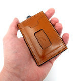 TADO VITO Leather Card Wallet Case Holder Brown Vertical