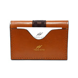 TADO VITO Foldable Leather Card Wallet Case Holder Brown