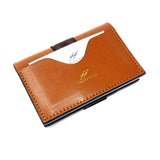 TADO VITO Foldable Leather Card Wallet Case Holder Brown
